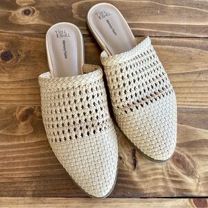 Time and Tru Woven Mules | Tan | 8.5